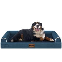 Cama Grande Para Perros Nanuya Ortopédica E Impermeable 110X94 Cm Azul Marino
