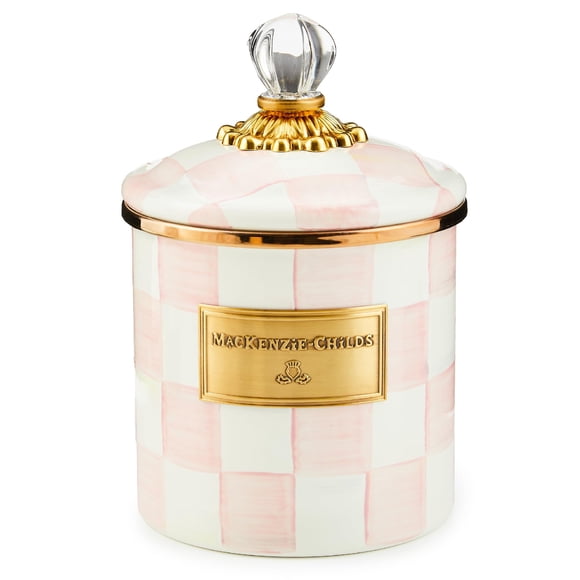 Tarro MACKENZIE-CHILDS Pequeño Rosa a Cuadros Rosados