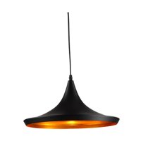 Ioensy - Lámpara Colgante Moderna Lámpara De Techo Iluminación Colgante Para Sala De Estar Bar Casa Trompeta Black17X36Cm