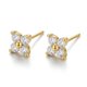 thumbnail image 3 of Aros flor de cristal para mujer en baño de oro, 3 of 3