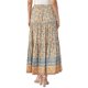 thumbnail image 3 of INSPIRE CHIC Falda Maxi de Verano para Mujer con Cintura Alta Elástica, Volantes, Estampado Floral Bohemio, Línea A, Bolsillos, Talla XL, Beige, 3 of 6