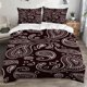 thumbnail image 1 of 3pcs Black And White Paisley-Themed Bedding Set Including Duvet Cover And Pillowcases Soft And Comfortable, 1 of 5