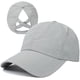 thumbnail image 1 of Gorra de béisbol con cola de caballo cruzada para mujer, ajustable, con moño alto y despeinado, de secado rápido, 1 of 7