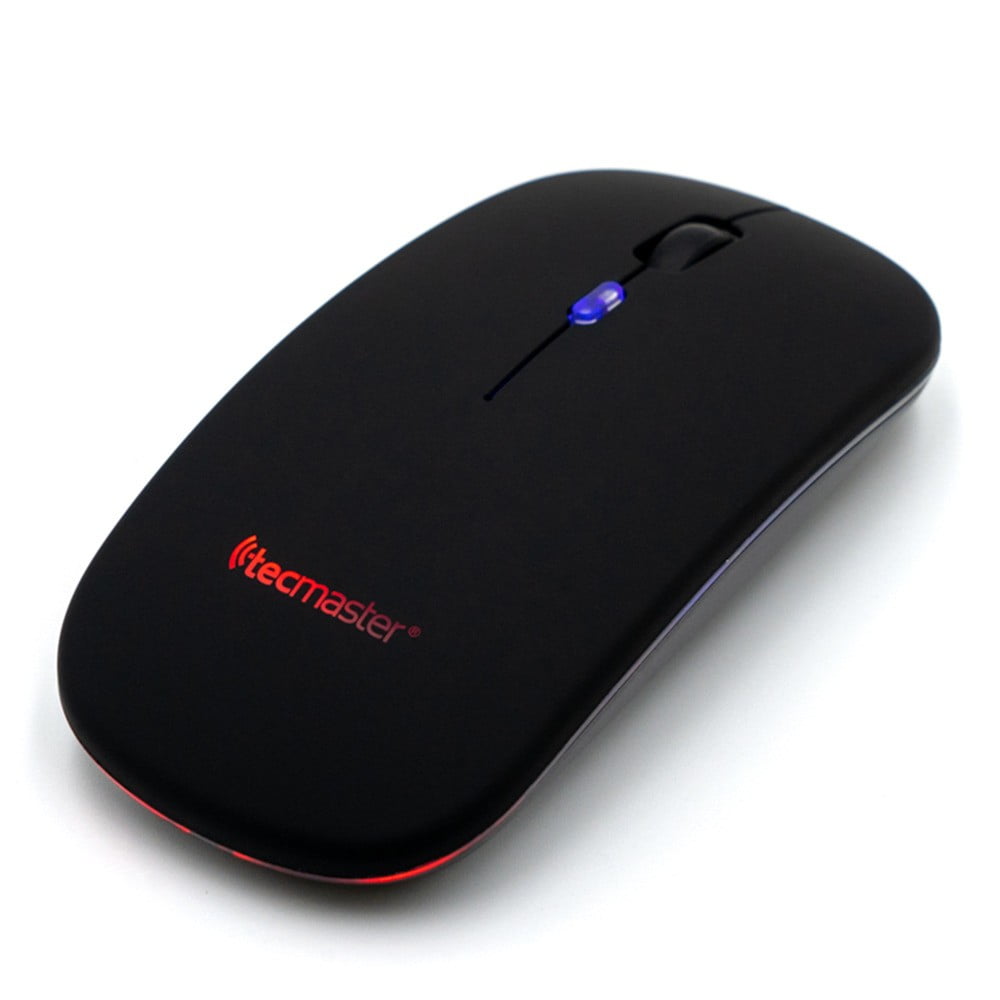 Tecmaster - Mouse Recargable Plano Rgb Inalambrico Dual (usb Transmisor + Bluetooth) Tm-100516-bk