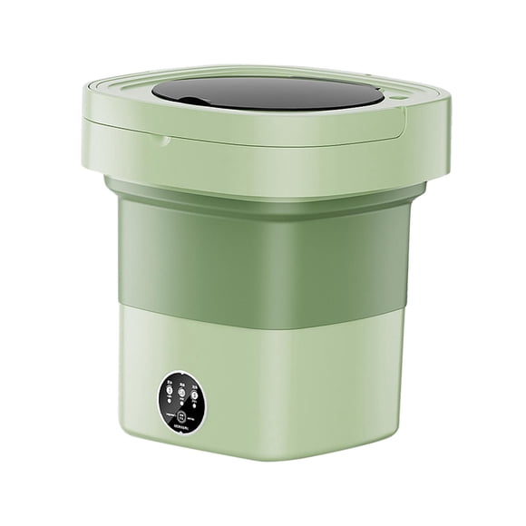 Lavadora plegable Lavadora de cubo pequeña 8L 3 modelos Alta potencia Durable Fácil de transportar Lavadora pequeña compacta para RV Lavandería Aparta Verde