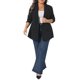 thumbnail image 2 of Agnes Orinda Chaqueta de Traje Casual de Negocios para Mujer Tallas Grandes con Solapa, Mangas Largas, Botones y Bolsillos 4X Negro, 2 of 8