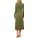 thumbnail image 3 of INSPIRE CHIC Vestido de Mujer Suéter Cuello Alto Manga Larga Elástico Fluido Tejido de Punto Maxi Vestido XS Verde Aguacate, 3 of 6