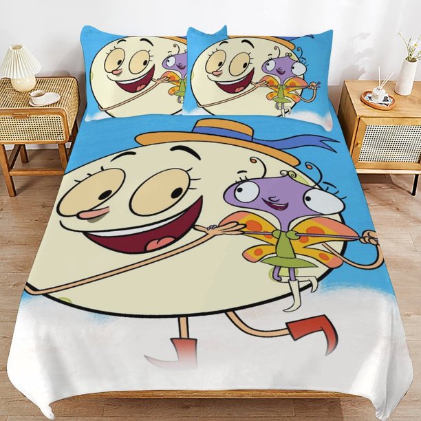 Let's Go Luna Cartoon Bedding Sets Ultra Soft Skin-Friendly Duvet Cover 3 Piece, Cute Comforter Cover Bed Set for Boys Girls Kids