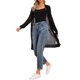 thumbnail image 4 of INSPIRE CHIC Cárdigan de Crochet Ligero de Mayor Longitud para Mujeres, Casual, Abierto al Frente, Cubierta de Playa de Verano, M Negro, 4 of 6