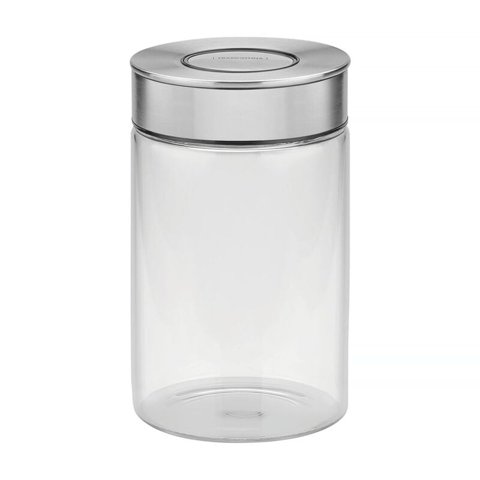 Contenedor De Vidrio Purezza Con Tapa De Acero Inoxidable De 1L Tramontina