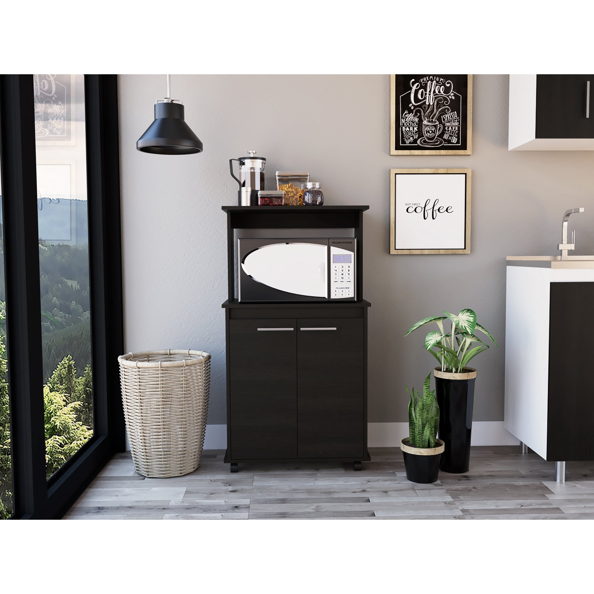 Tuhome - Mueble Para Microondas Manchester 2 Puertas Wengue