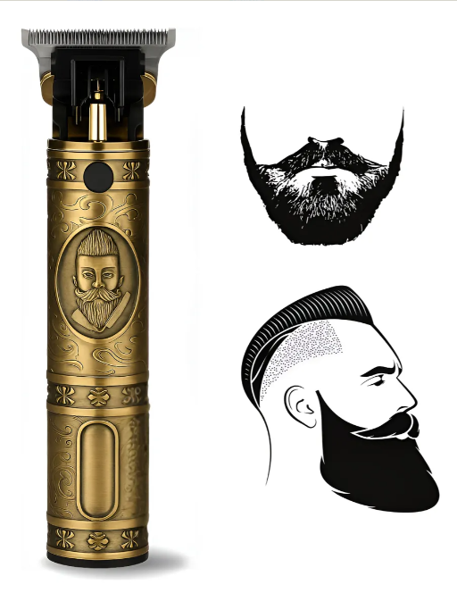 Professional Hair Clipper - Afeitadora Barba Pelo Hombre Rasuradora Electrica Recargable Dorado Oscuro