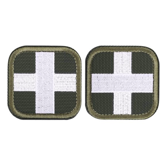 Parche bordado LIVANS Cruz Médica 5 cm, paquete de 2