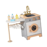 Bothyi - Juego De Lavadora Para Niños, Juego De Lavadora De Madera, Juguete Para Niños Pequeños