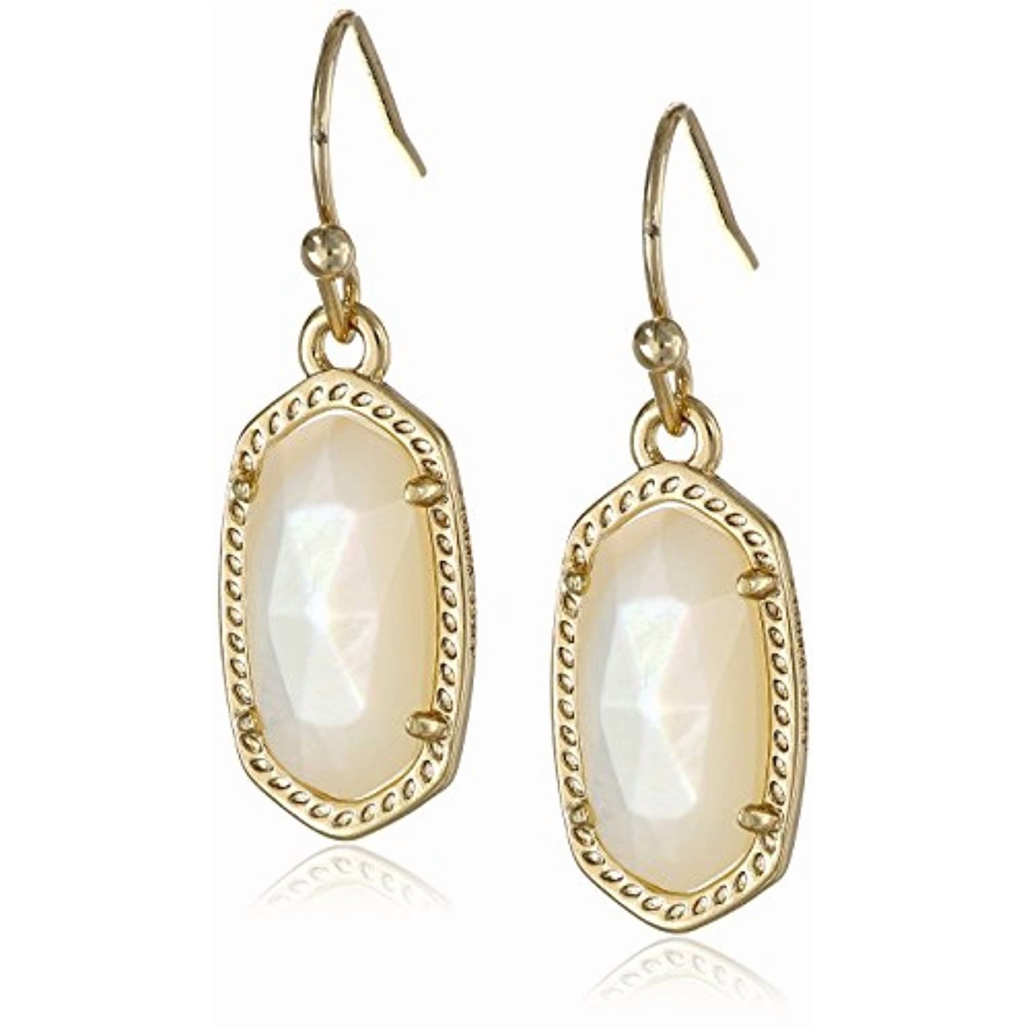 Aretes Kendra Scott Signature Lee Chapados En Oro Con Nácar