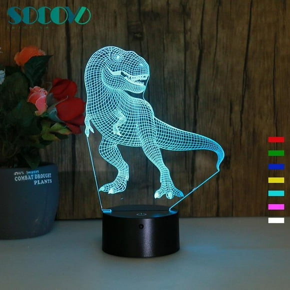 Lámpara de Noche Espantacuco Rex 3D Multicolor