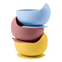 Genérico - Set 2 Platos Tazon Silicona Antideslizante Comida Bebes Lau