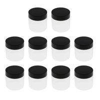 Magideal - Tarro Para Mascotas Con Tapa, Contenedor De Cosméticos Slime A Prueba De Fugas, Fácil De Limpiar, Redondo Transparente Para Especias, Loción Corporal, 10 Uds 50Ml