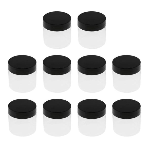 Tarro para mascotas con tapa, contenedor de cosméticos Slime a prueba de fugas, fácil de limpiar, redondo transparente para especias, loción corporal, 10 Uds 50ml
