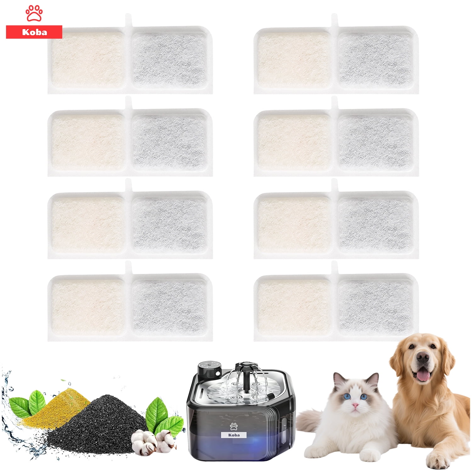 X8 Filtros Repuestos Para Bebedero Mascota Con Sensor Koba