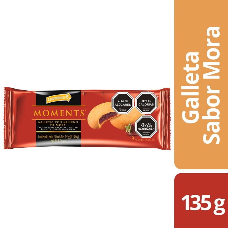 Galleta Moments Mora 135 g Colombina