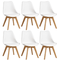 Moboi - Pack 6 Sillas Eames Acolchada Blancas