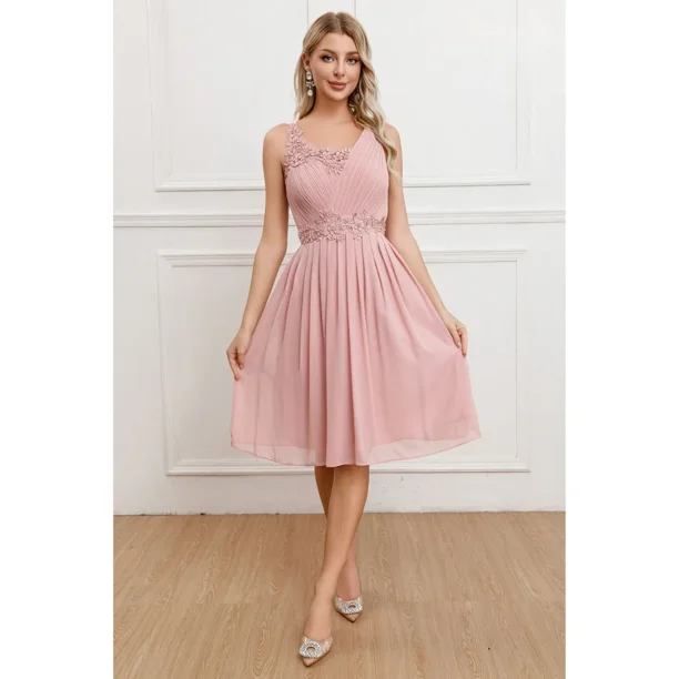 Vestido Mujer Fiesta Gala Noche Formal Calidad Premium Aplicaciones 052