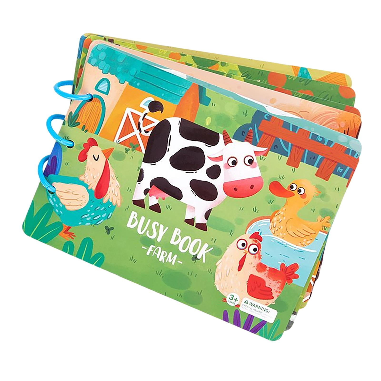 Magideal - Y Libro Educativo Ocupado Para El Aprendizaje Temprano, Libro De Rompecabezas Reutilizable, Libro Ocupado Para Actividades, , Granja