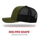 thumbnail image 3 of Gorra de béisbol Richardson 112 Trucker Snapback Split Loden/Negra, 3 of 7