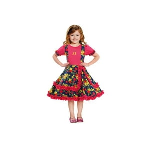 Wanny - Vestido Huasa Chinita Floreado Fucsia Fucsia 5 6 Años