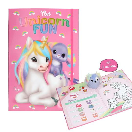 Cuaderno De Colorear Con Diseño De Unicornio Y Peluche Ylvi