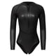 thumbnail image 2 of Traje de neopreno para mujer Traje de neopreno Frente Zip Bikini de buceo Negro brillante M, 2 of 6