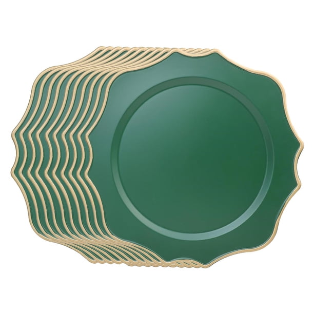 10 piezas de platos para servir, platos de cena, plato para servir duradero reutilizable, platos ligeros para decoración de fiestas, eventos de granja Verde