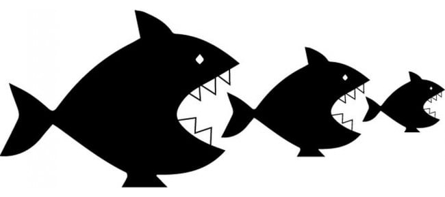 Rienda Libre Graphics - Decomural Fish Eat Fish Bathroom Ws-32821