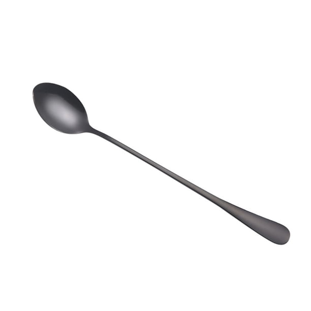 Cuchara colorida de acero inoxidable 410, cucharas de mango largo, cubiertos, herramientas para beber café, utensilios de cocina, envío directo