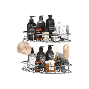 Genérico - Esquinero Organizador Ducha Baño Adhesivo Set 2 Inoxidable Plateado