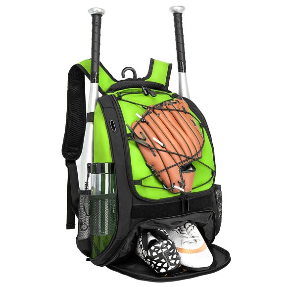 Mochila de béisbol DAFISKY 34x19x47 cm Verde con portabates