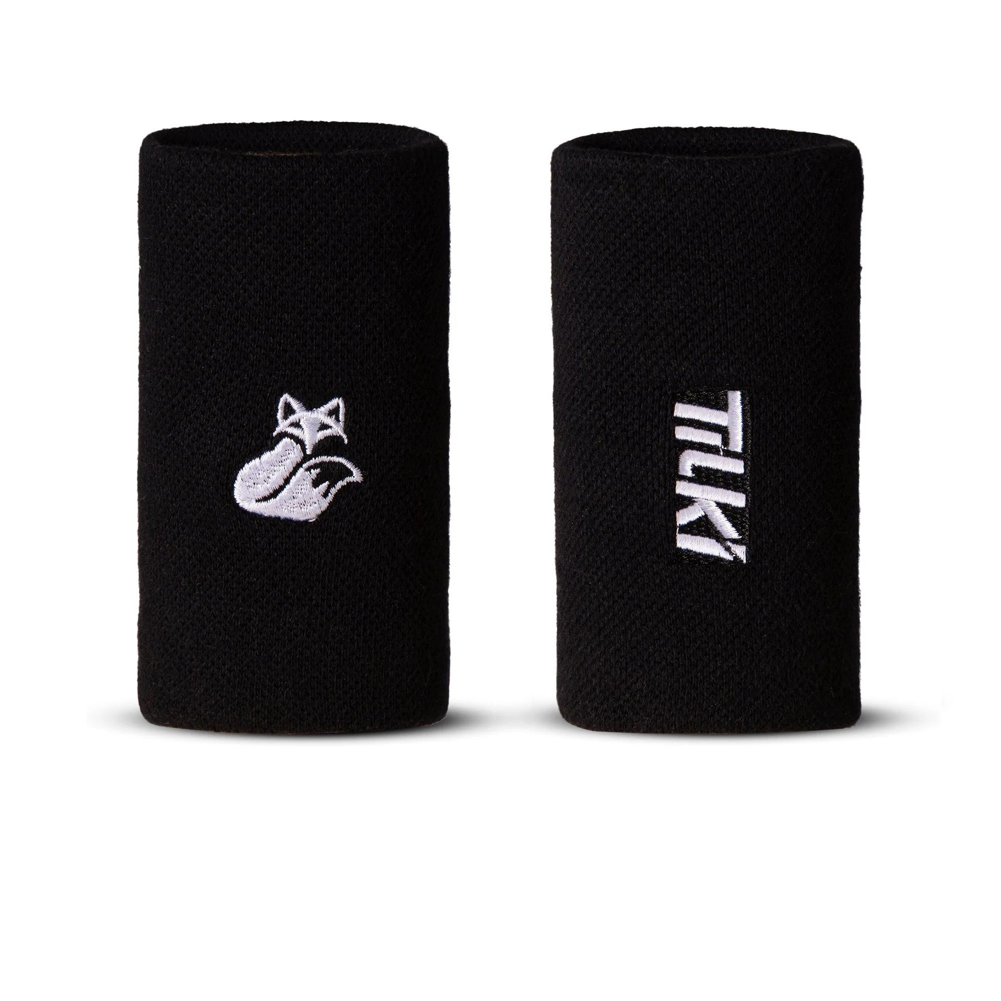 Muñequera Tilki Larga Pro Terry Negra X2 Tenis Padel