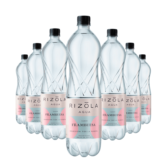 Agua Con Gas Rizola Sabor Frambuesa 1,5L Pack X6 Unidades
