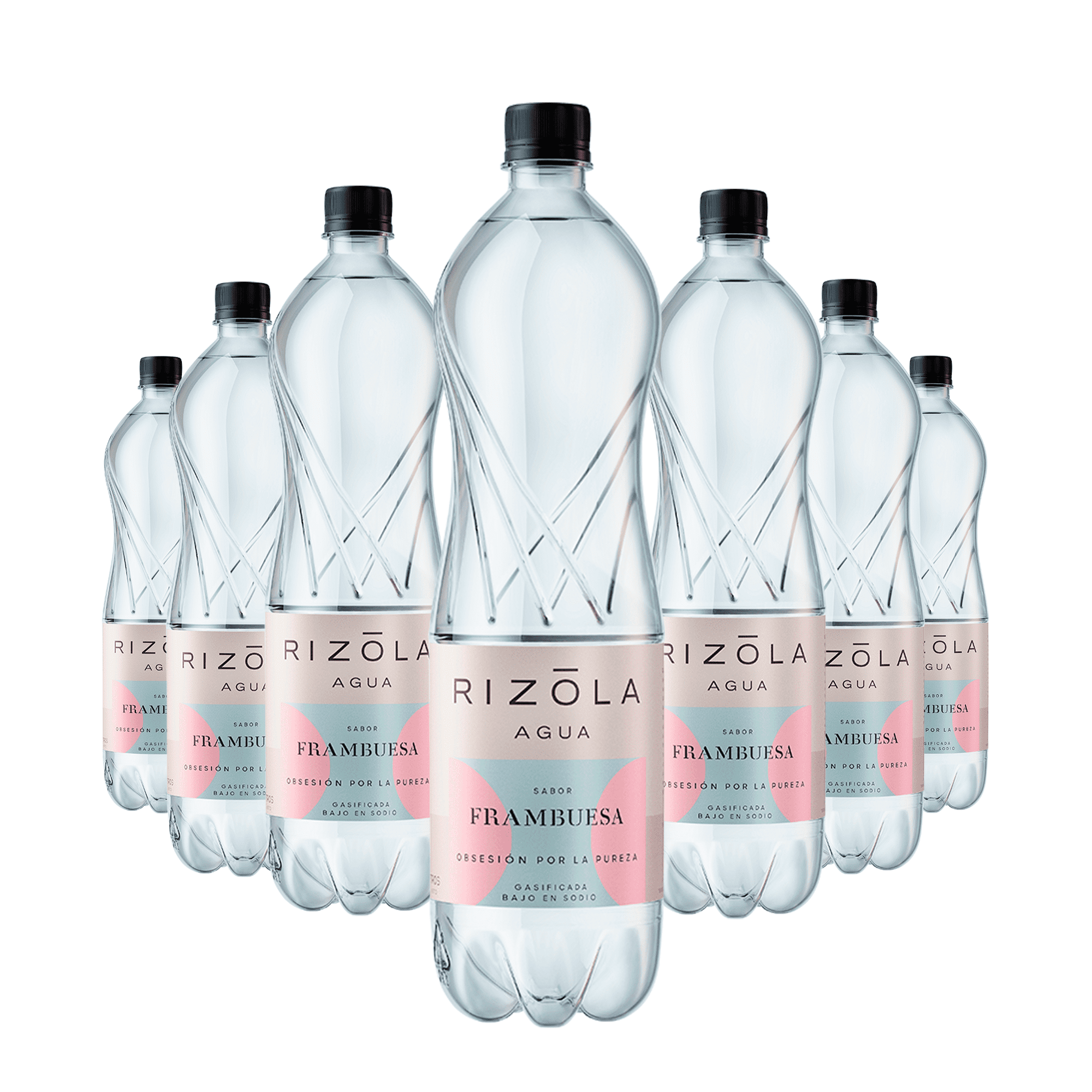 Agua Con Gas Rizola Sabor Frambuesa 1,5l Pack X6 Unidades