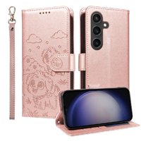 Funda Billetera Foxdock Compatible Con Samsung Galaxy S23 Fe, Diseño Perrito Tierno, Ranuras Para Tarjetas Y Soporte Plegable