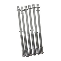 Magideal - 6X Varillas De Tensión Para Tambores, Tornillos Tom Lug, Varilla De Tensión Del Tambor, Juego De Bombo De Varillas De Tensión Clave, Repuesto De Acces 6Mmx100Mm