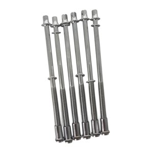 Magideal - 6X Varillas De Tensión Para Tambores, Tornillos Tom Lug, Varilla De Tensión Del Tambor, Juego De Bombo De Varillas De Tensión Clave, Repuesto De Acces 6Mmx100Mm