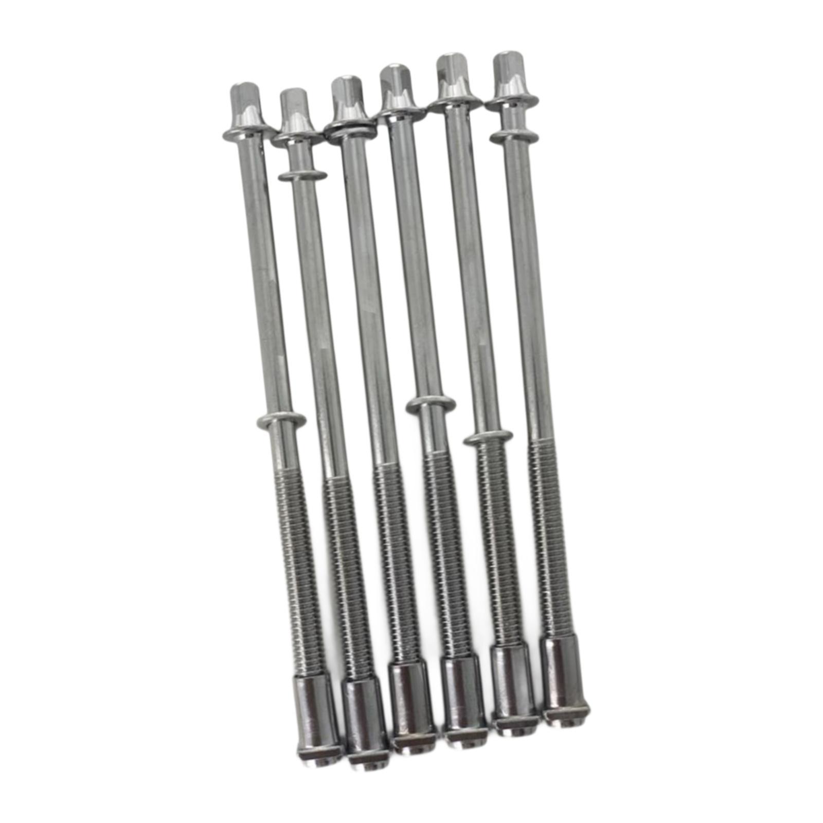 Magideal - 6X Varillas De Tensión Para Tambores, Tornillos Tom Lug, Varilla De Tensión Del Tambor, Juego De Bombo De Varillas De Tensión Clave, Repuesto De Acces 6Mmx100Mm