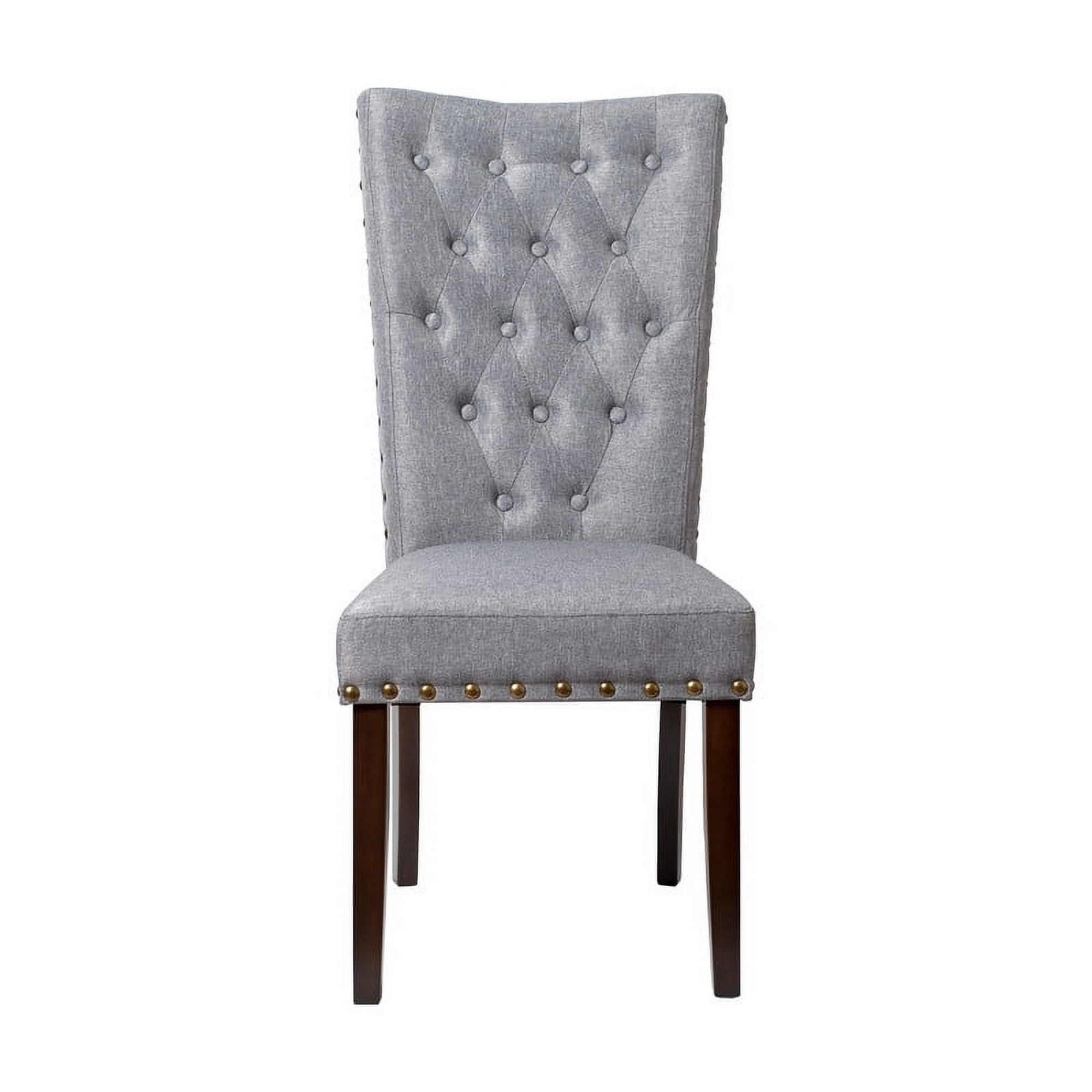 Sweet Hogar - Pack 2 Sillas Modelo Botones Capitone Color Gris-silver