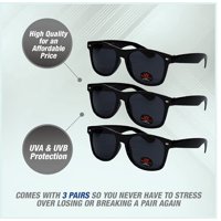 Usa Merchant | Sunglasses For Men, Women & Kids By Ray Solée- 3 Pack Of Tinted Lenses With Uva & Uvb Protection (Matte Black, Black) Ray Solée Ray Solée