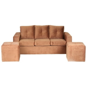 Muebles América - Living Emilia Felpa Tostado