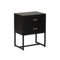 Velador Relan Moderno Minimalista Con Cajones Negro