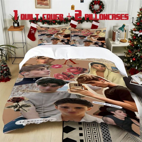 3pcs Andrea Arru ins Style Printed Bedding Set Soft Duvet Cover with 2 Pillowcases All Season Comfort