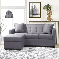 Masel - Seccional Intercambiable Gramado Tela Gris 170X130X83